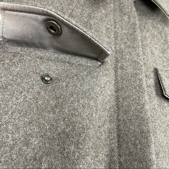 J. Crew Wool Blend Full Zip Lined Brown Jacket Size Petite Small Snap Pockets - Picture 5 of 10